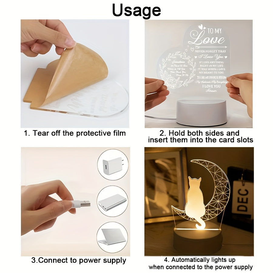 MoonGlow Lamp - 3D Cat Table Lamp USB