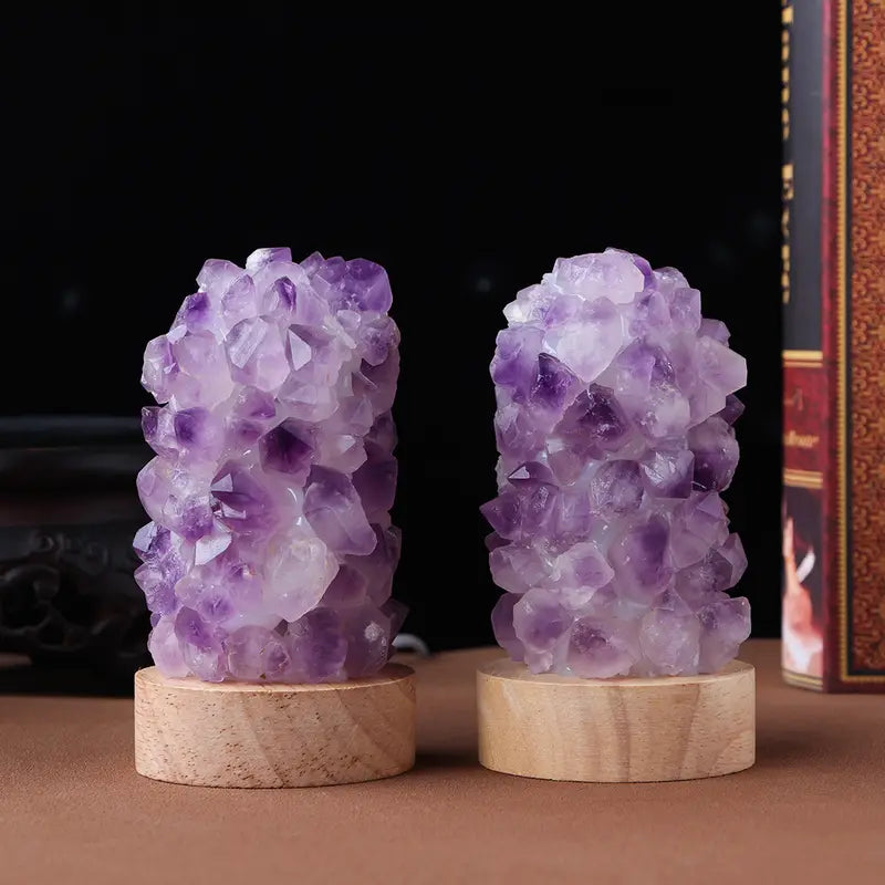 Stylish Amethyst Lamp - Calming Light and Energy