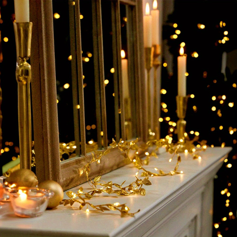 FairyLume – Elegant Gold Leaf String Lights
