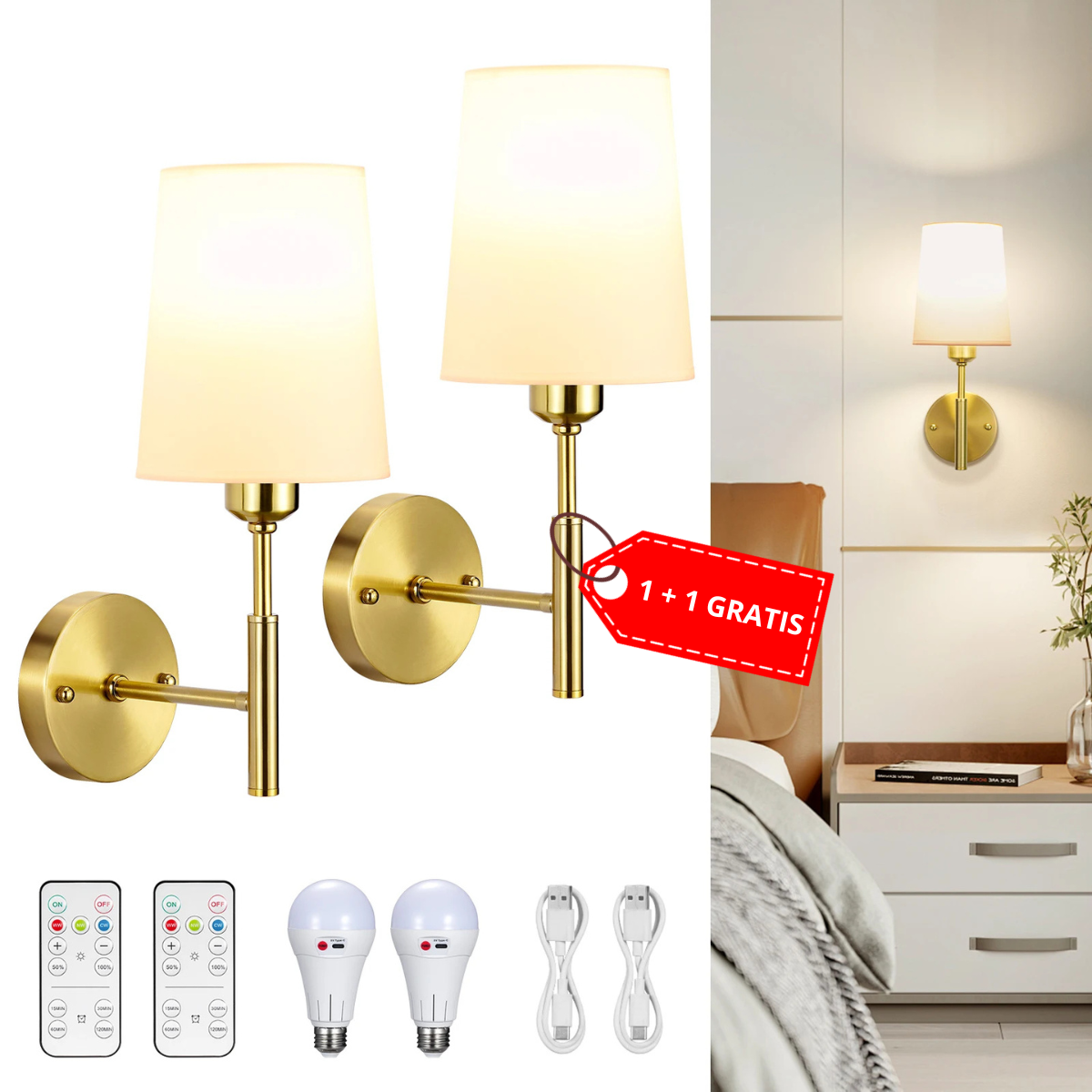 Nova Wall Lamp - Wireless Rechargeable Wall Lamp