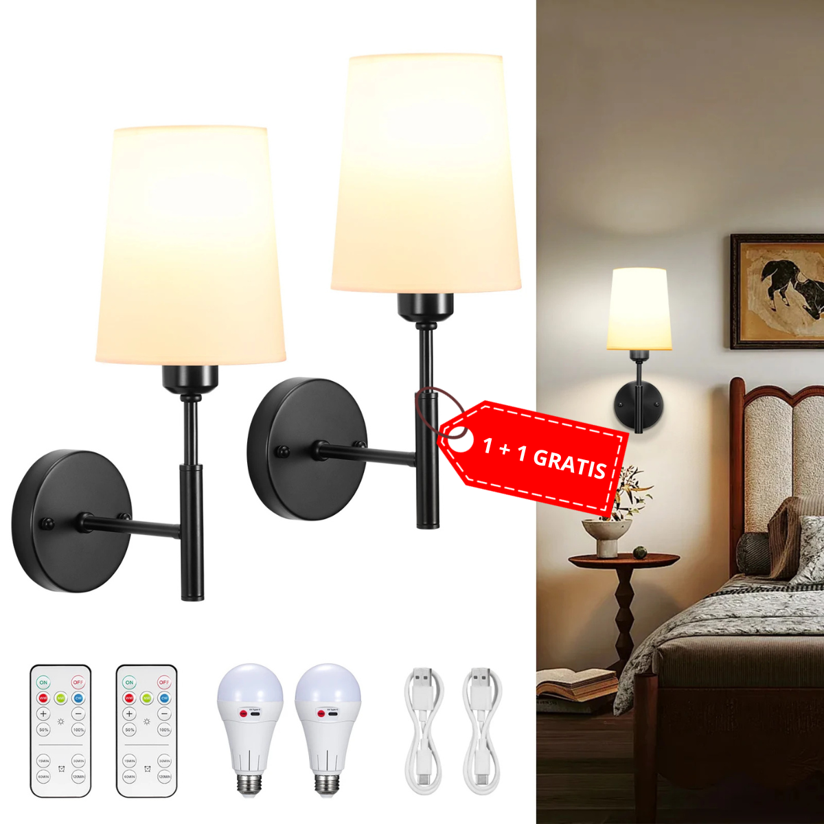 Nova Wall Lamp - Wireless Rechargeable Wall Lamp