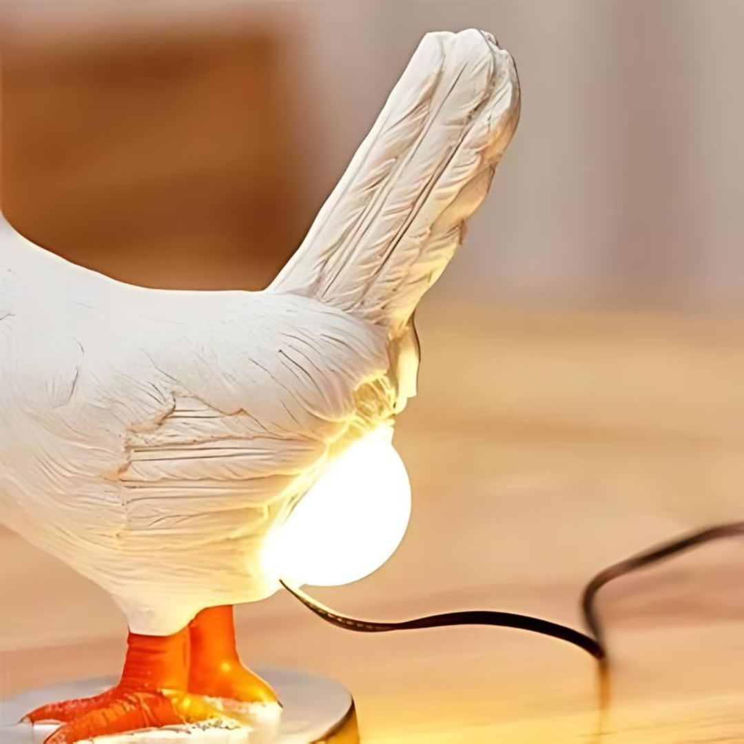 EggGlow Table Lamp – Charming Chicken Shape with Warm LED Light