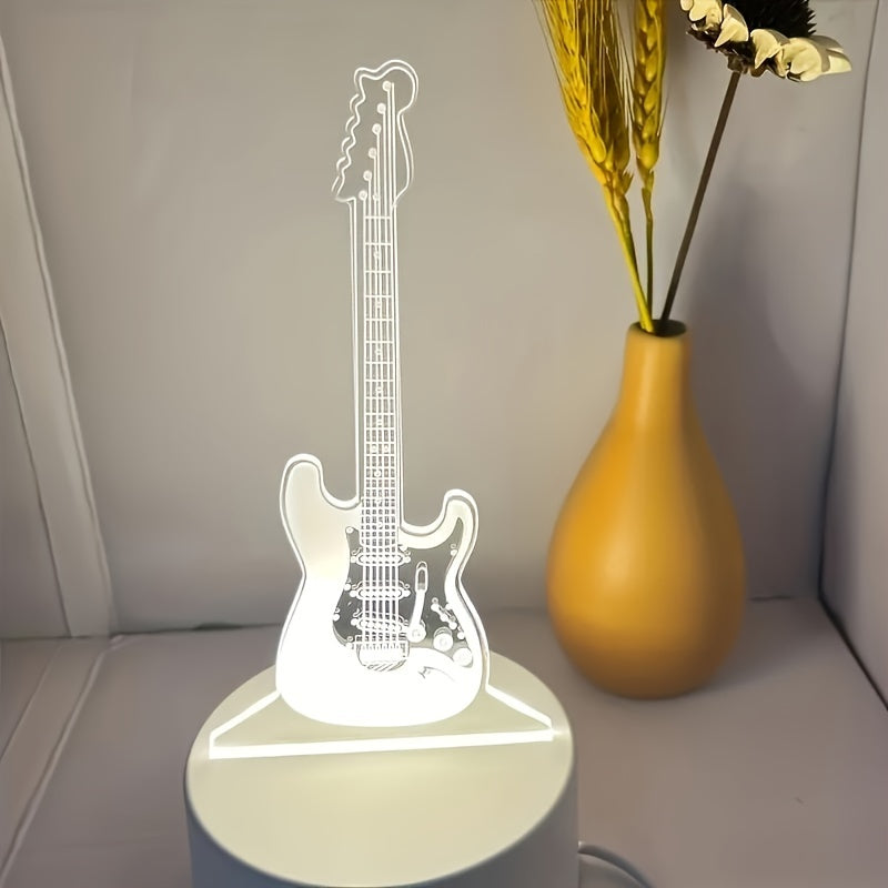 MusicGlow – 3D Guitar Night Light with Color Lighting