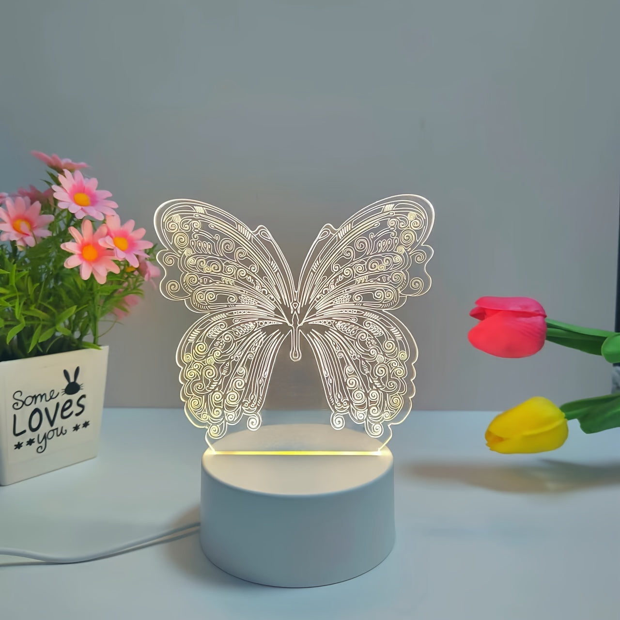 ButterflyGlow Lamp - Geometric 3D LED Night Light