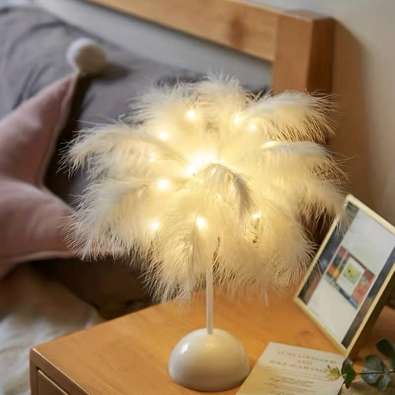 Featherlight - Wireless Desk Lamp with Feathers
