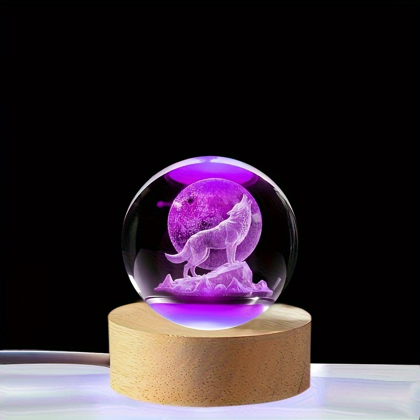 WolfLamp – 3D Wolf Snow Globe LED Night Light
