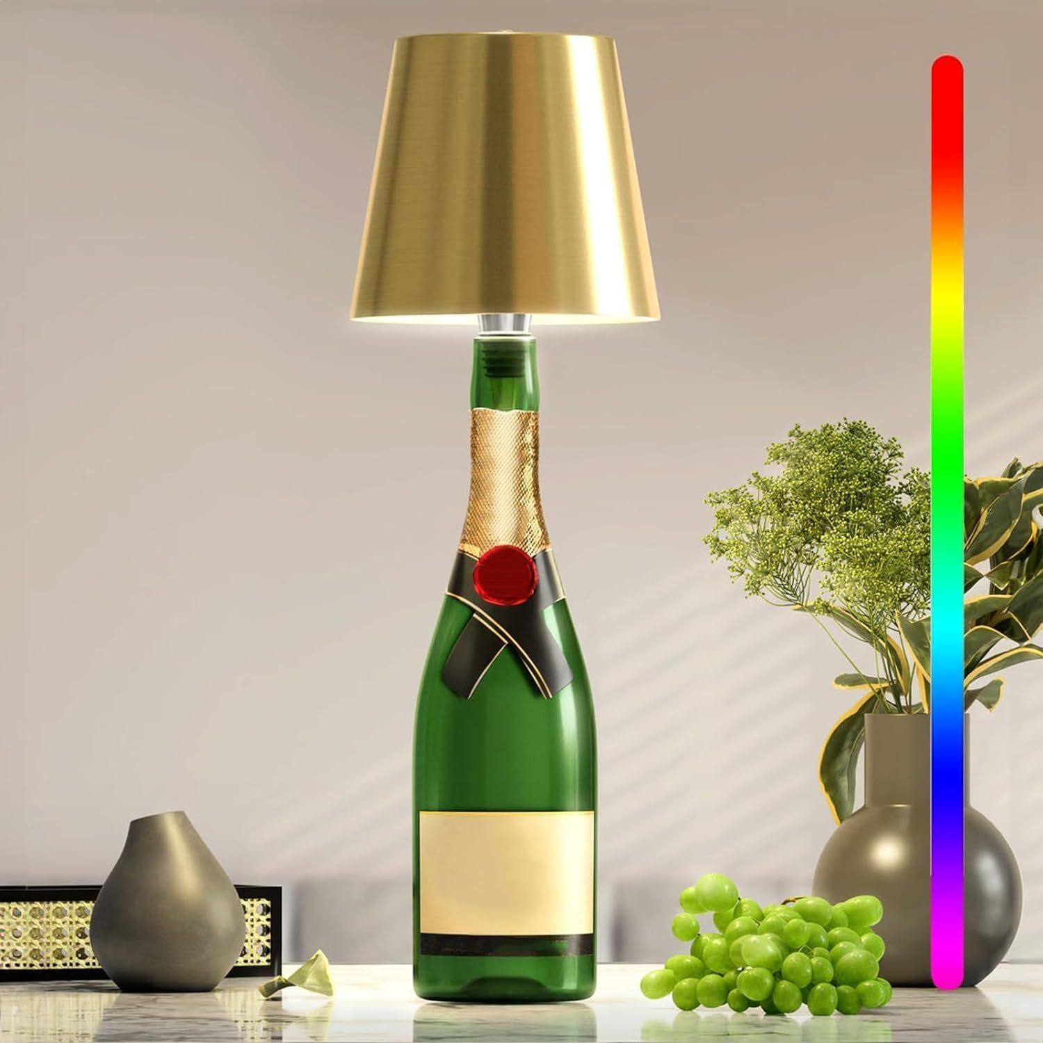 Elegant lighting bottle with touch control and USB charging