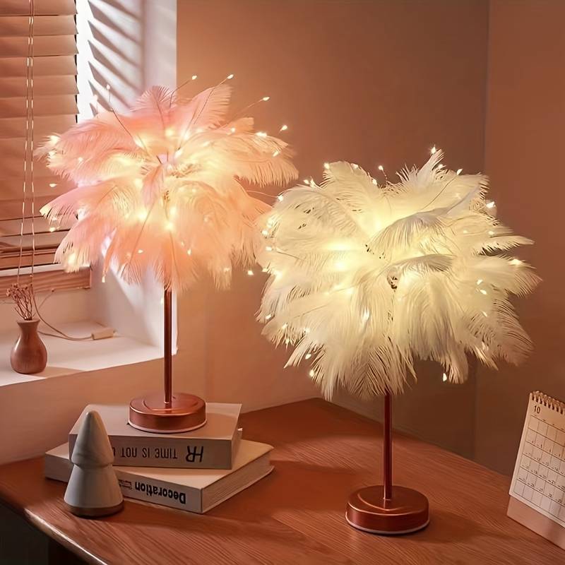 Featherlight - Wireless Desk Lamp with Feathers