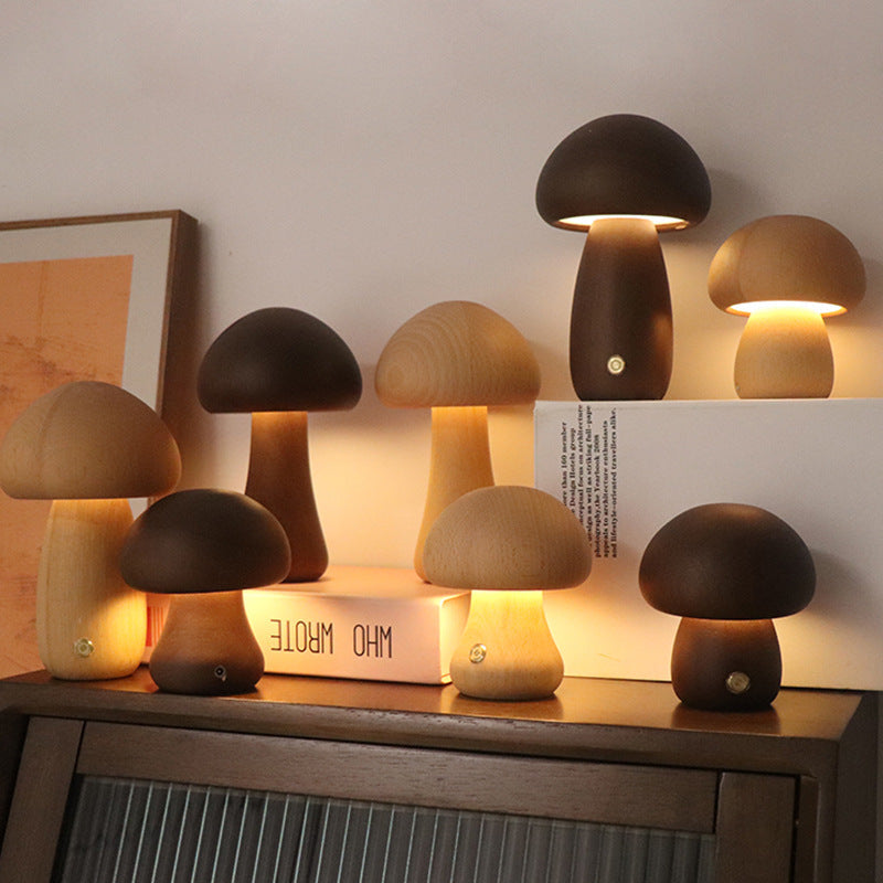 Mushroomlight - Wireless Wooden Mushroom LED Night Light