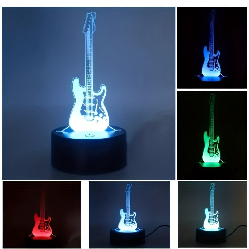 MusicGlow – 3D Guitar Night Light with Color Lighting