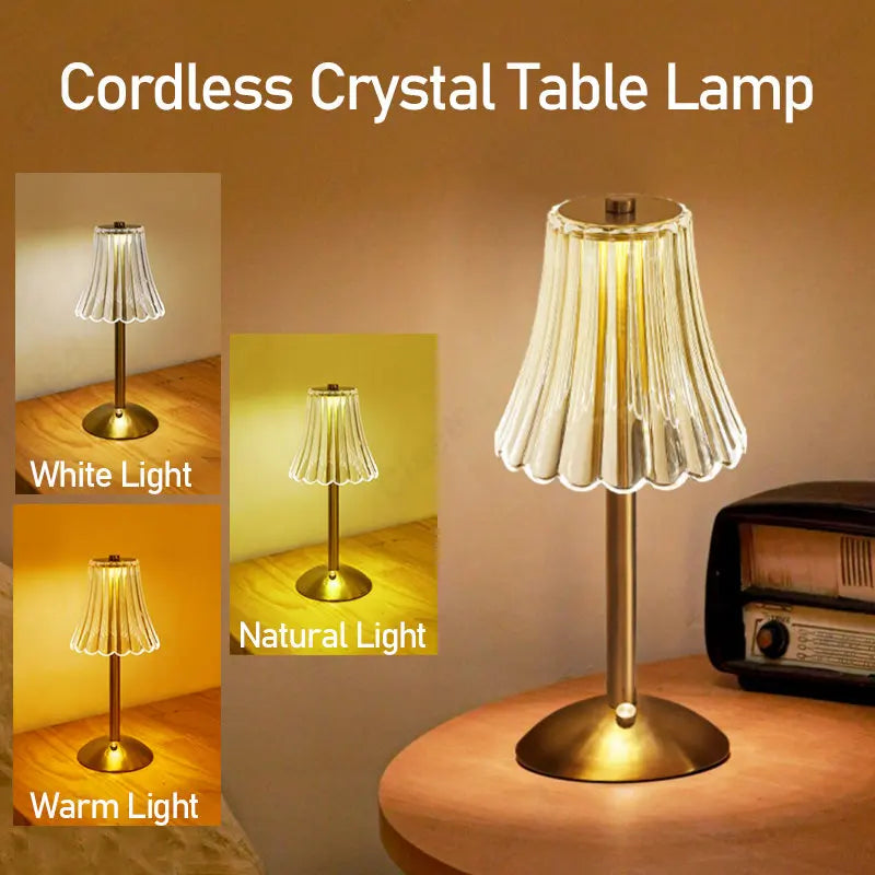 Cristalglow - Chic Wire Lamp with Elegant Crystal Decoration