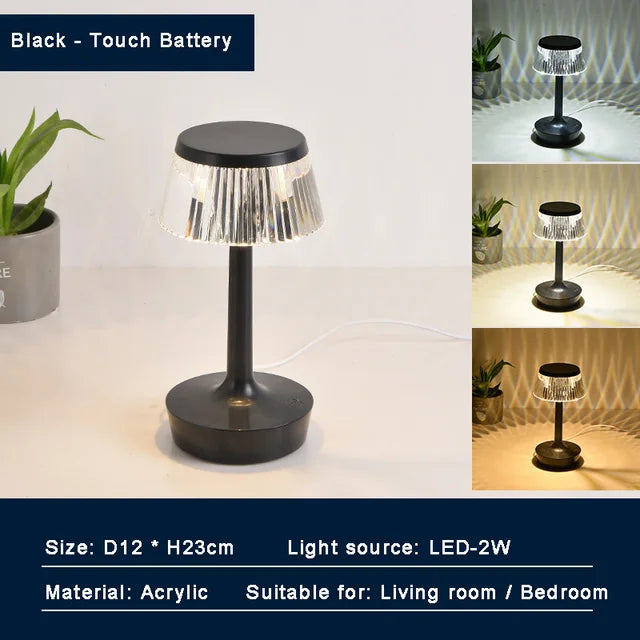 Crystal Pendant - Rechargeable Wireless Table Lamp