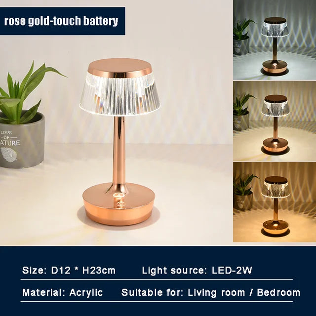 Crystal Pendant - Rechargeable Wireless Table Lamp