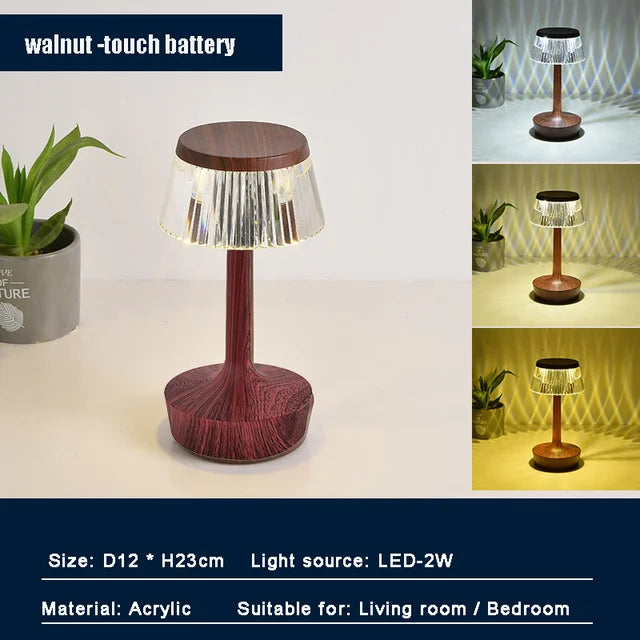 Crystal Pendant - Rechargeable Wireless Table Lamp