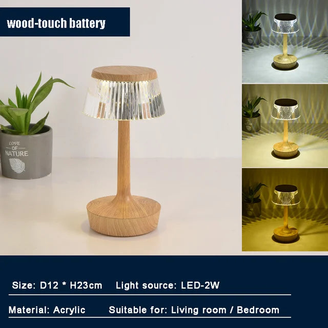 Crystal Pendant - Rechargeable Wireless Table Lamp