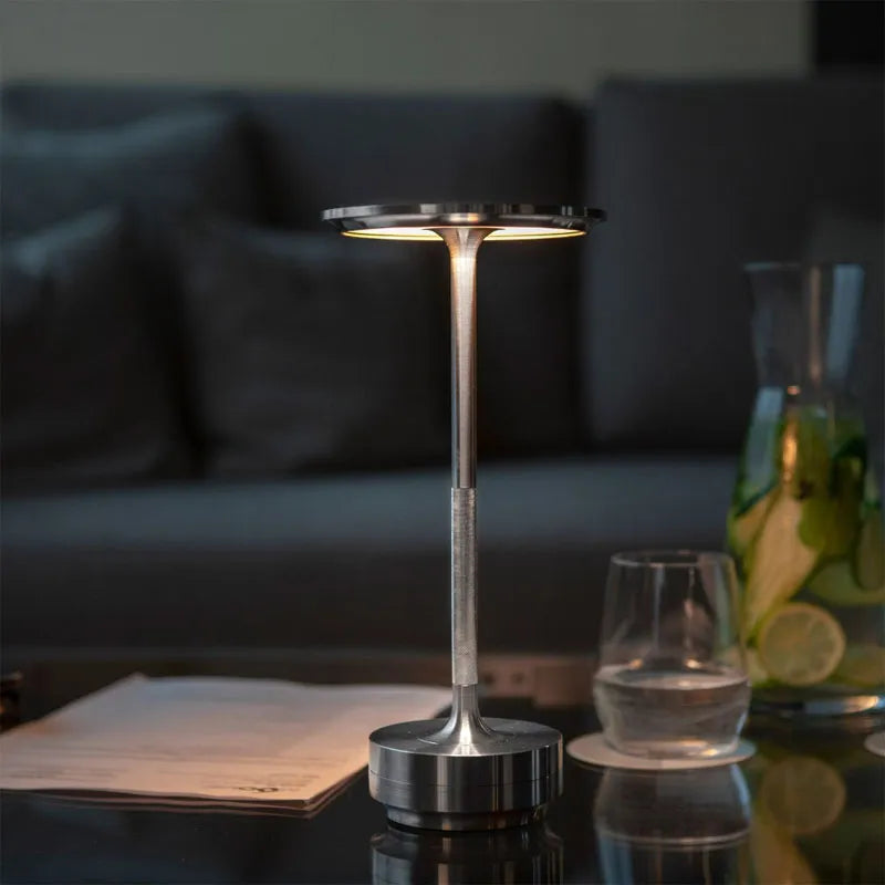 Industrial Dimmable Lamp with Rustic Design – Silver & Gold