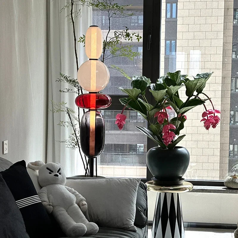 ChromaLuxe - Designer Floor Lamp with Color Accents for a Vibrant Atmosphere