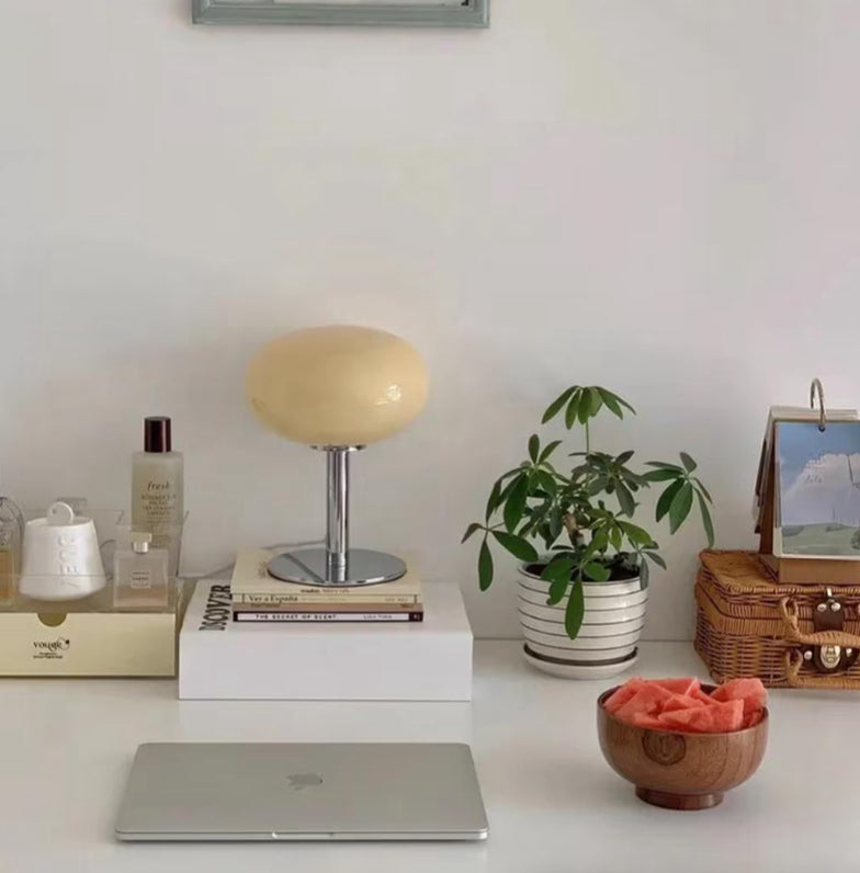 Serene Magic - Elegant Beige Table Lamp for Mood Lighting