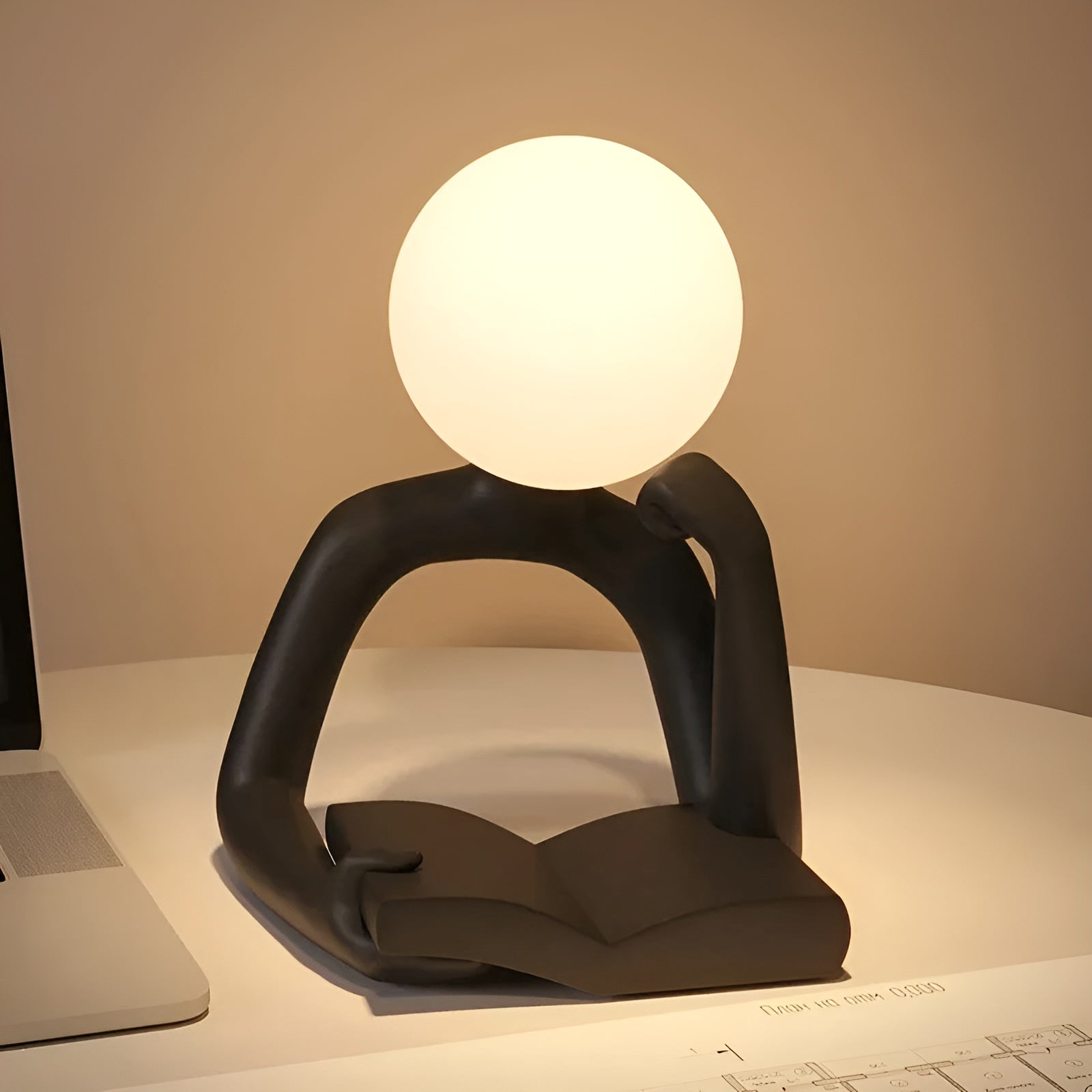 LuxLume Refined Designer Table Lamp – Modern Art with Atmospheric Lighting