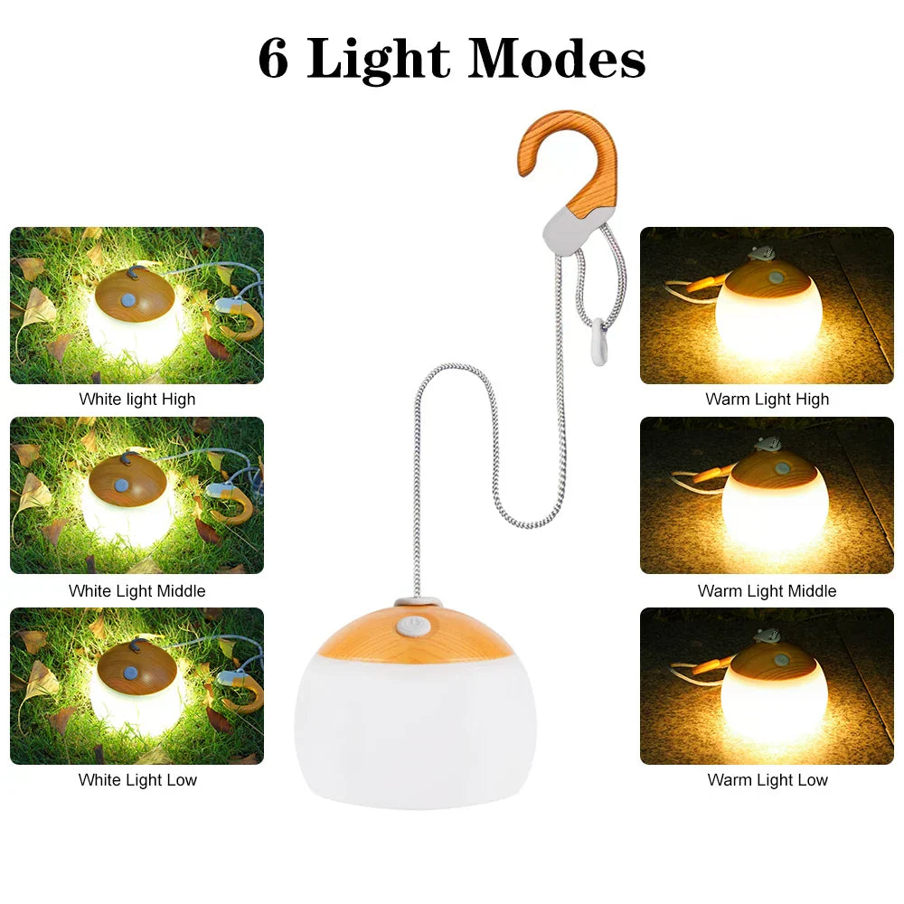 CampGlow - Retro Rechargeable Camping Lamp with USB