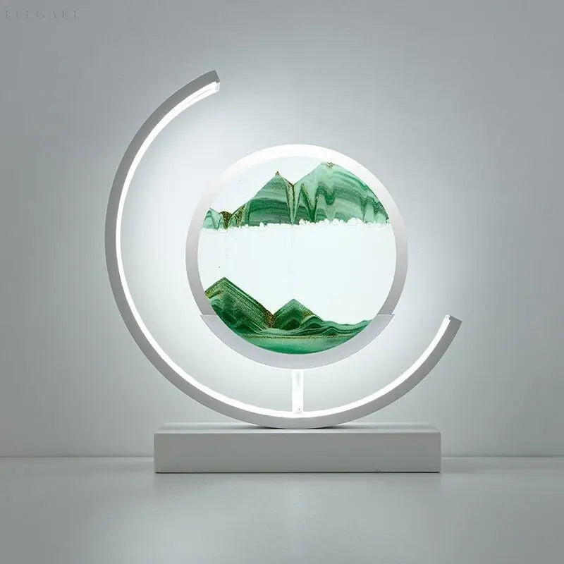 ZenScape Harmony Lamp - Atmospheric lighting with moving sand artwork