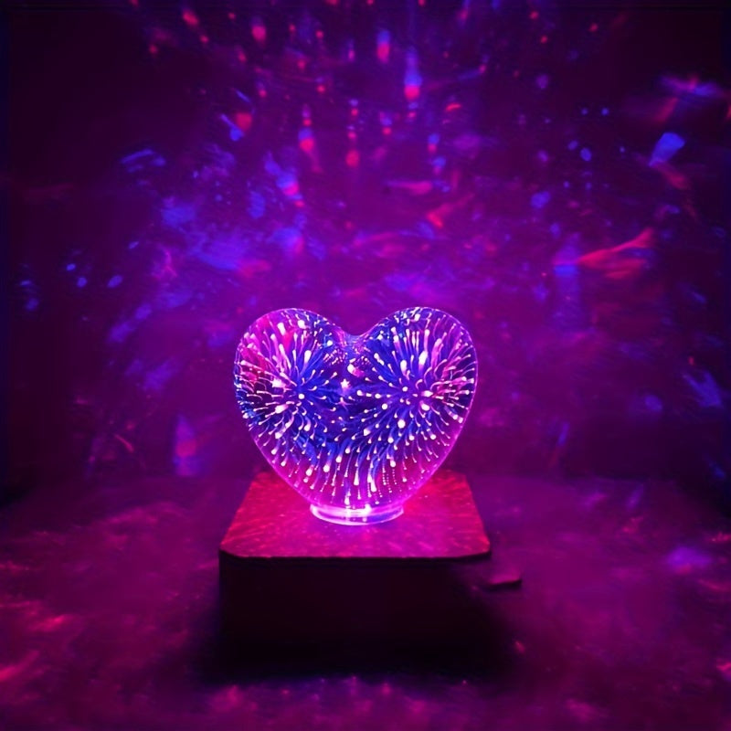 FireworkLight - 3D LED Heart Lamp for Romantic Mood Lighting