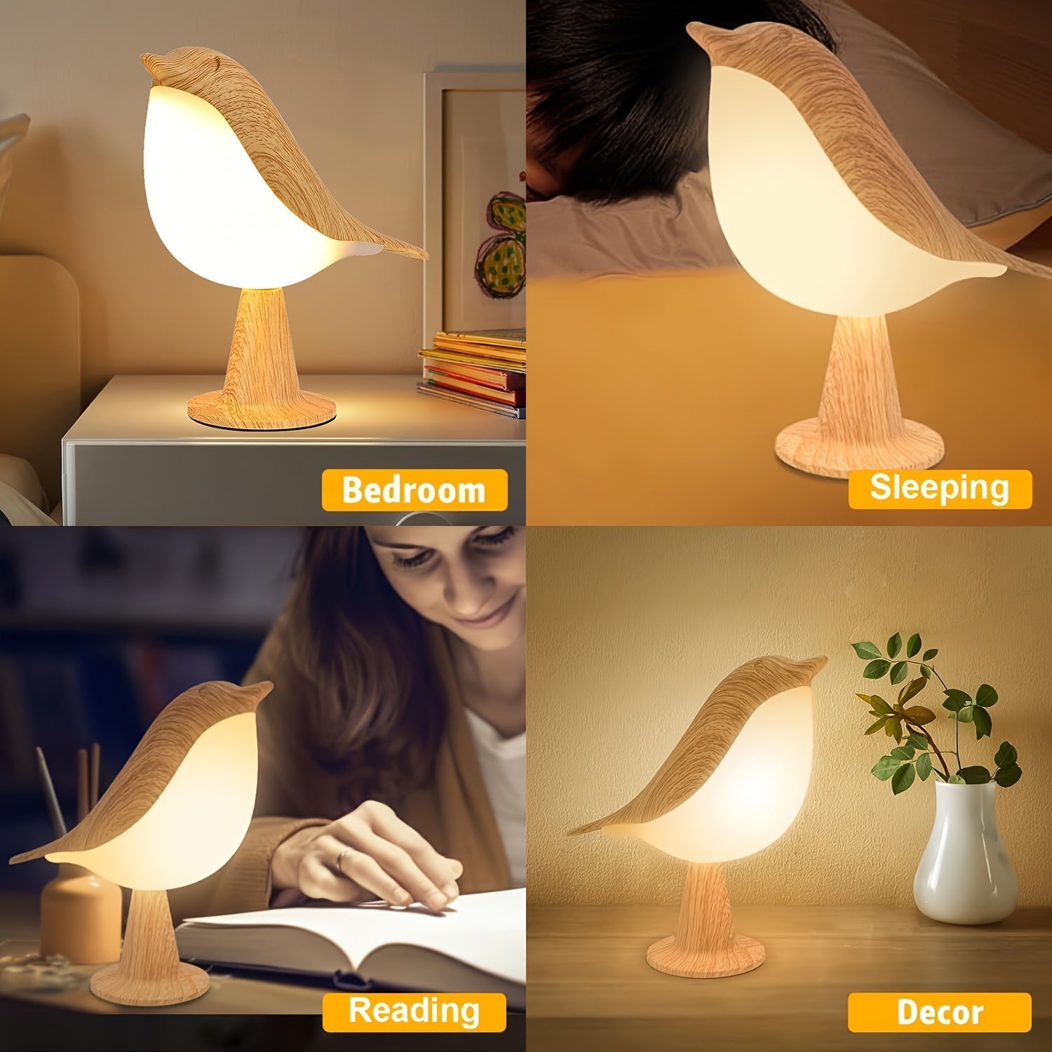 BrightNest - USB LED bird table lamp with touch