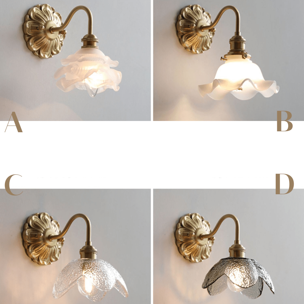 Luxury Ambience - Weathered Glass Wall Lamp with Gooseneck