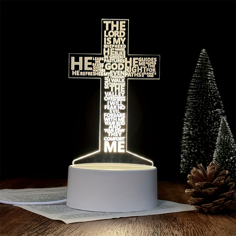 CrossGlow - 3D LED Night Light in Acrylic with USB