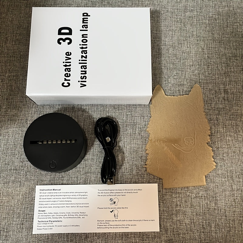 Wolf Light – 3D Mood Light with Touch Function