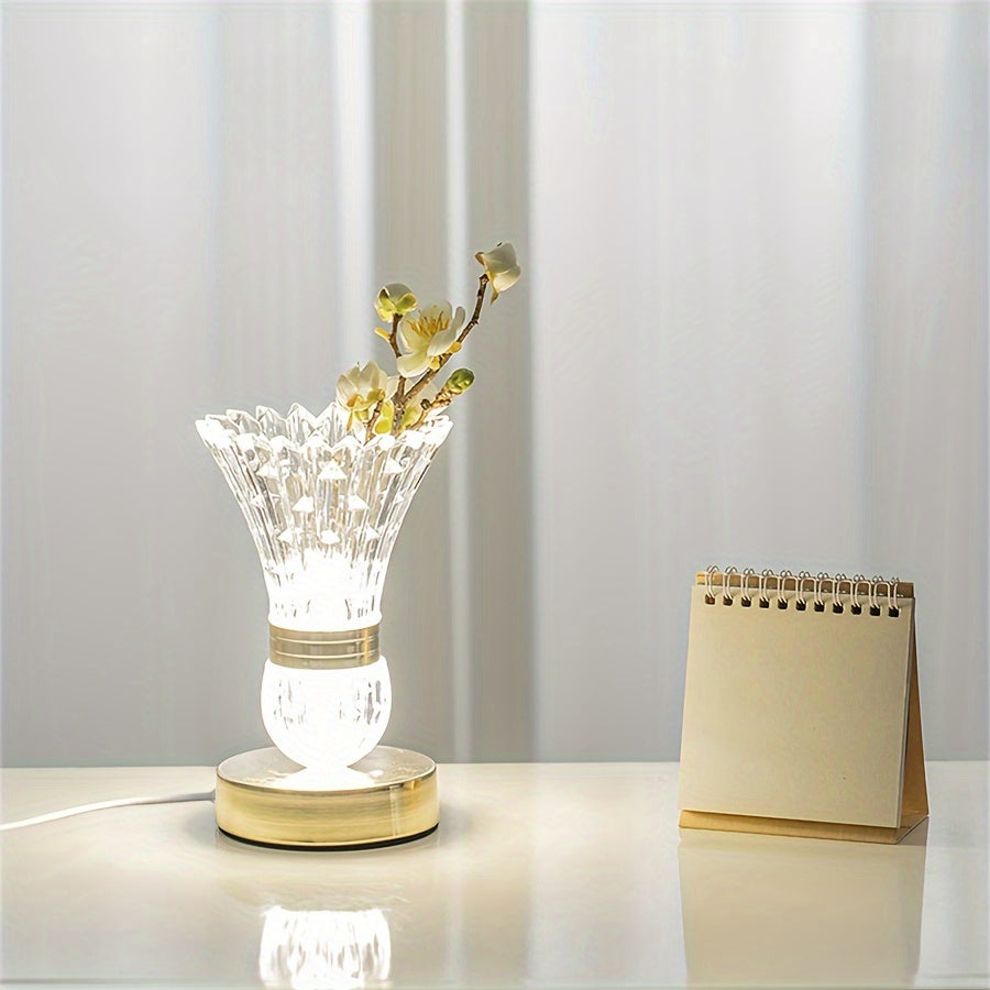 Luminous Vase - LED Crystal Table Lamp with Dimmable Mood Light