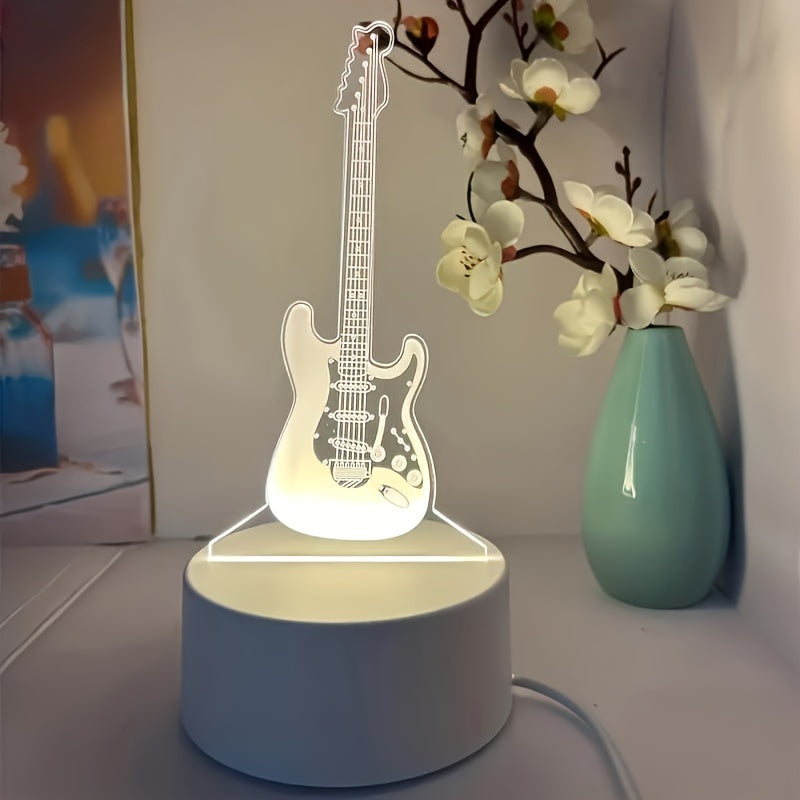 MusicGlow – 3D Guitar Night Light with Color Lighting