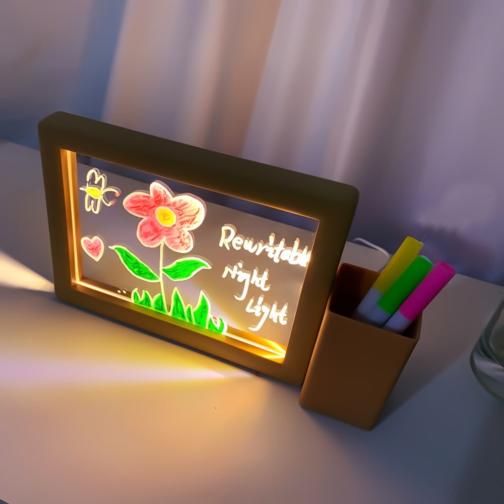 GlowNote Lamp – Modern LED Night Light with Writable Board