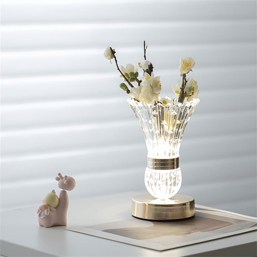 Luminous Vase - LED Crystal Table Lamp with Dimmable Mood Light