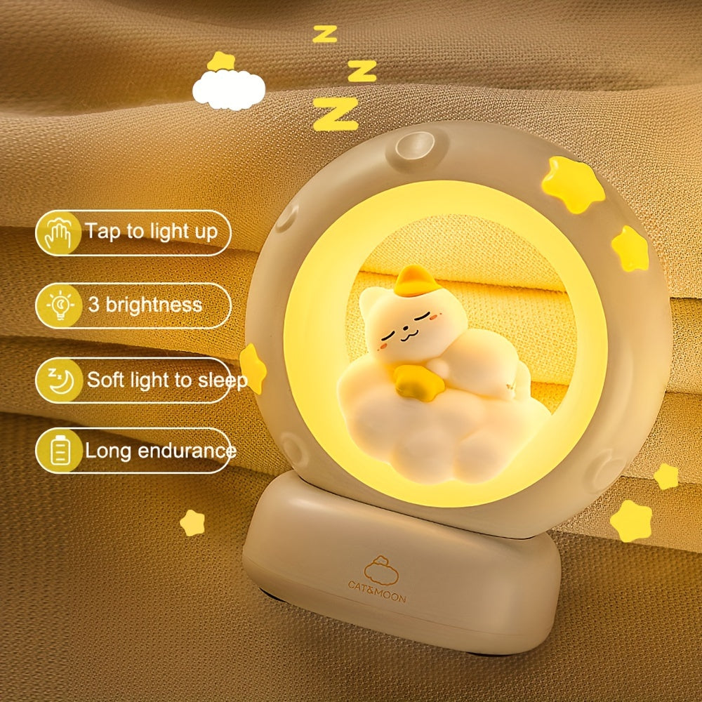 SleepyCat Lamp - Dimmable USB Cat Night Light