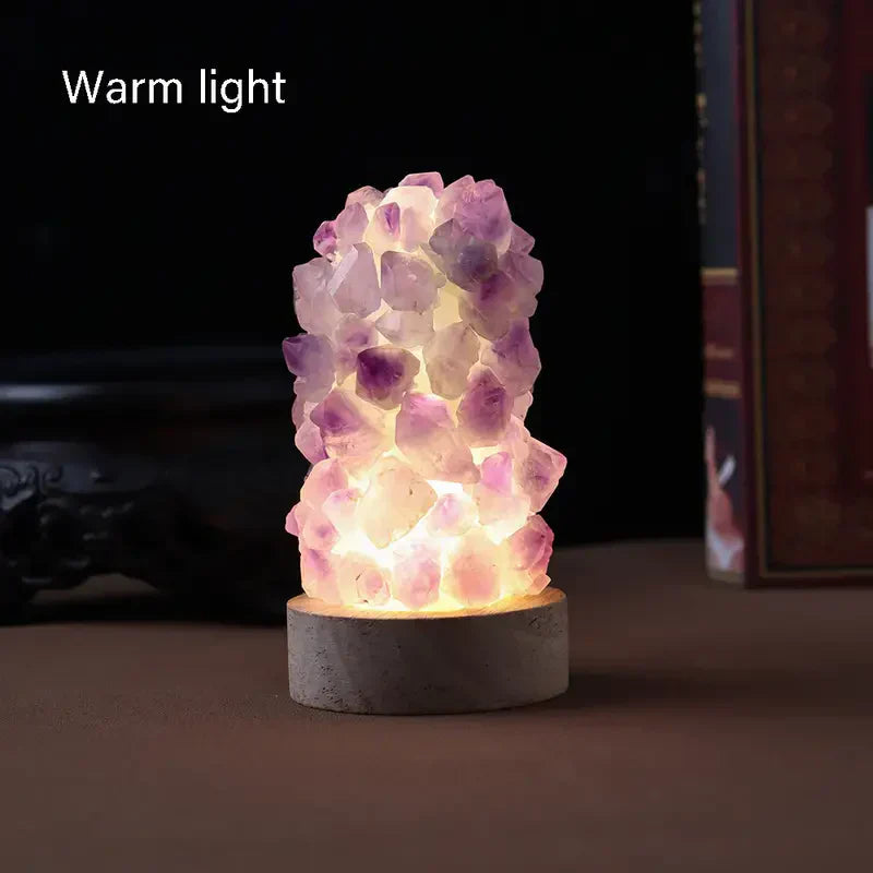 Stylish Amethyst Lamp - Calming Light and Energy