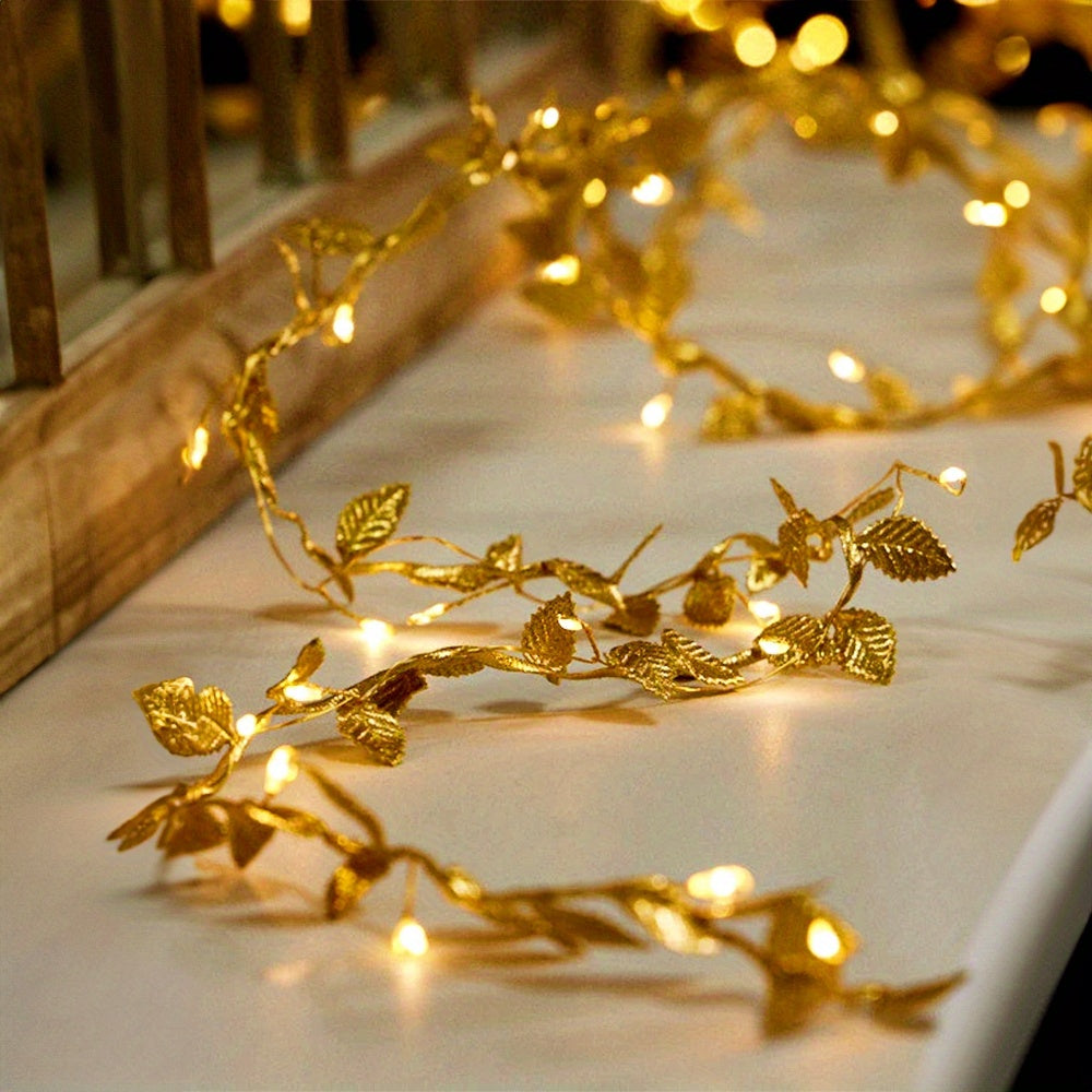 FairyLume – Elegant Gold Leaf String Lights
