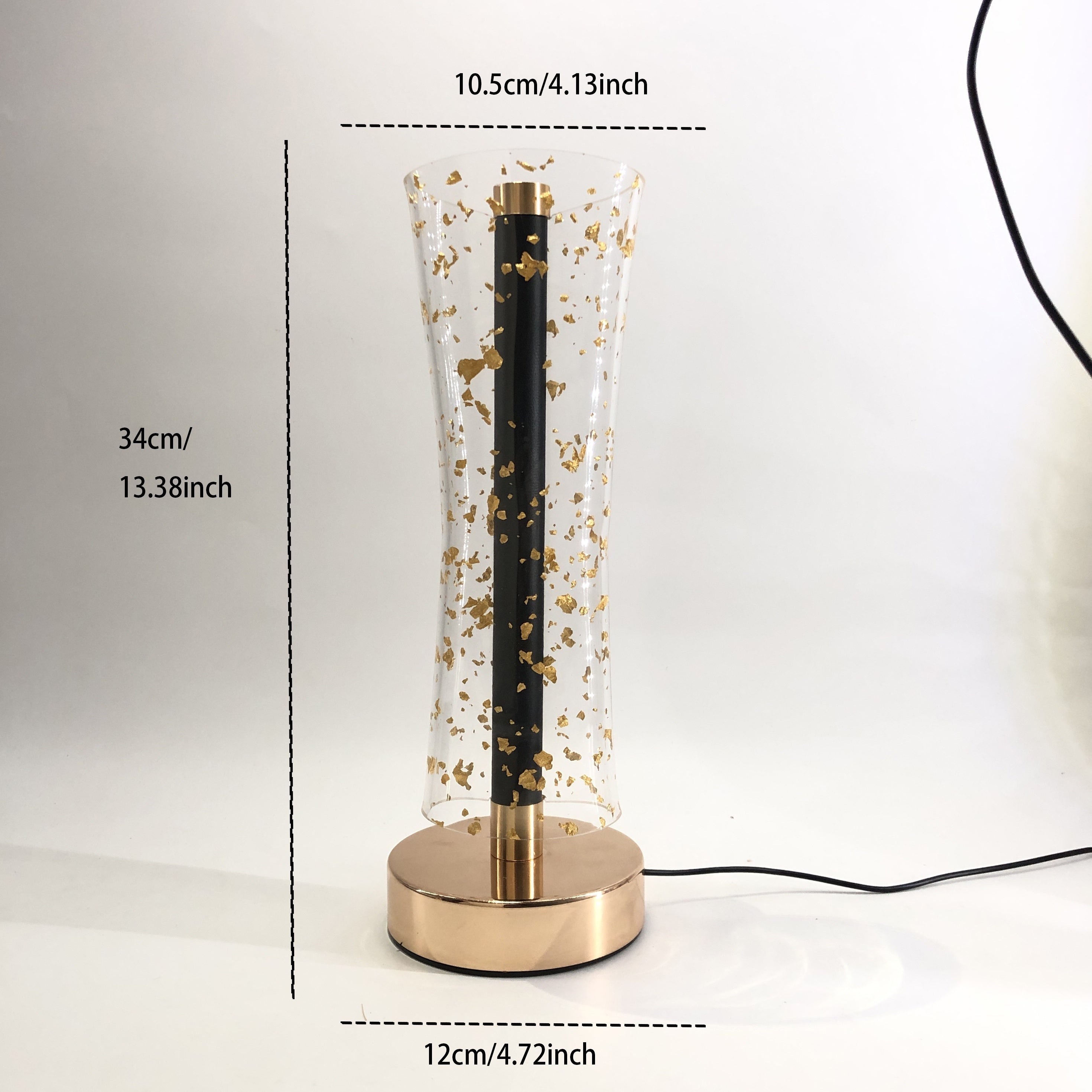 RadiantGlow Lamp - Luxurious Acrylic Table Lamp with Golden Accents