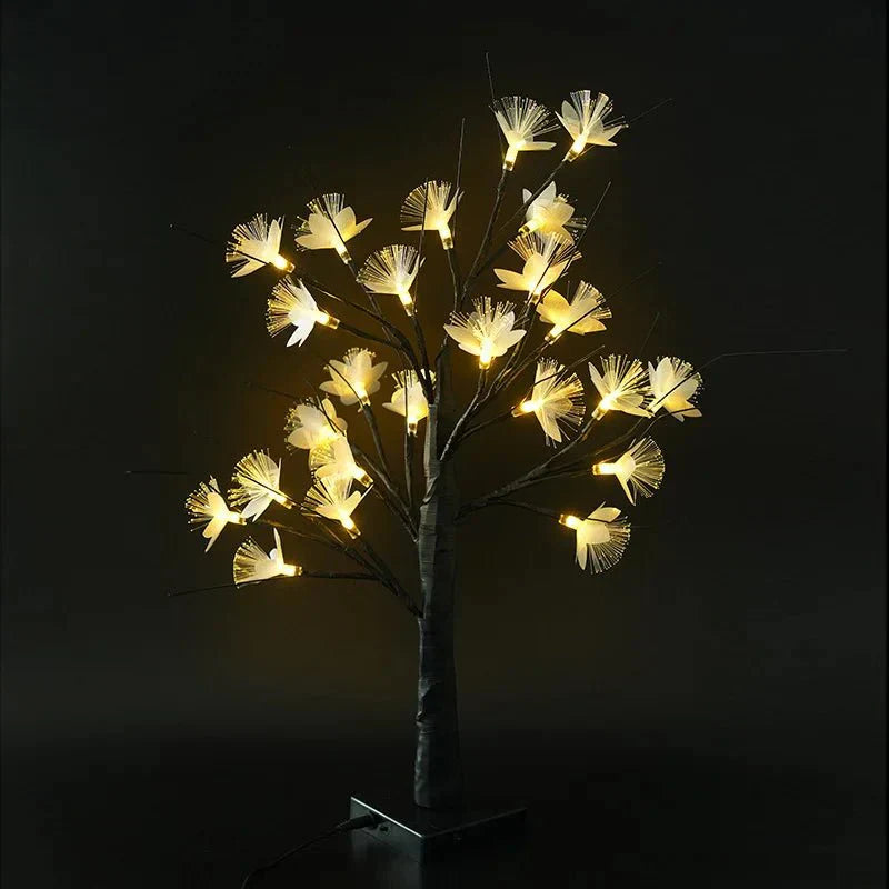 BonsaiGlow Table Lamp - Captivating Fiber Optic Rose Lamp