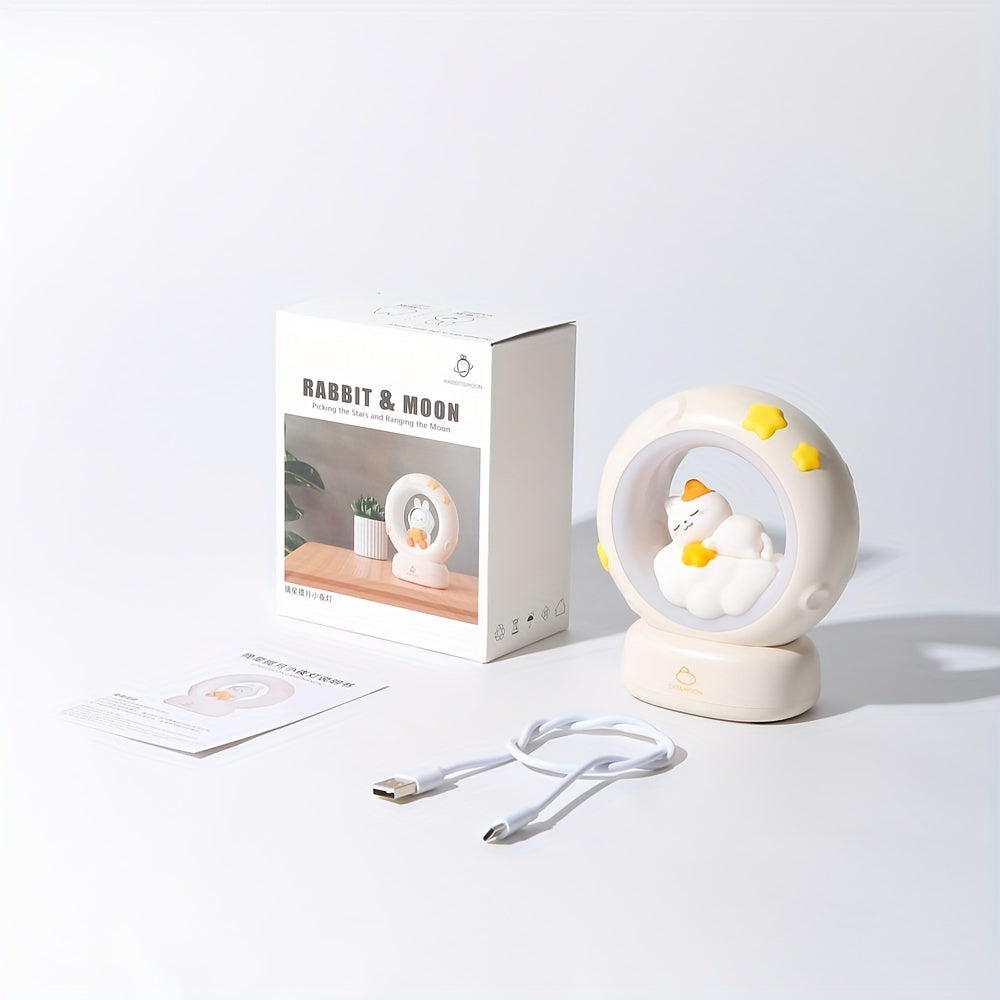 SleepyCat Lamp - Dimmable USB Cat Night Light