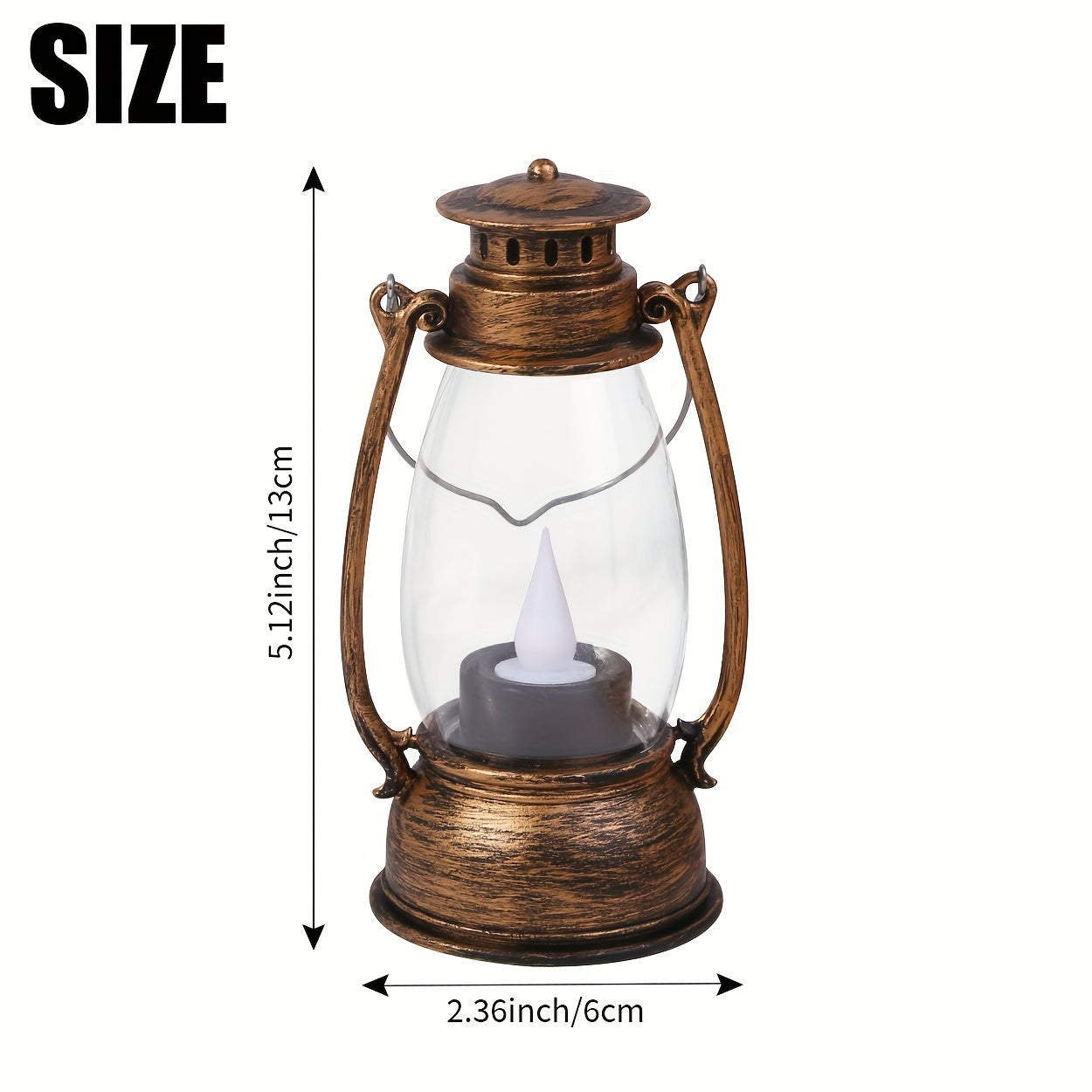 Nostalgic Glow - LED Kerosene Lamp with Yellow Flame
