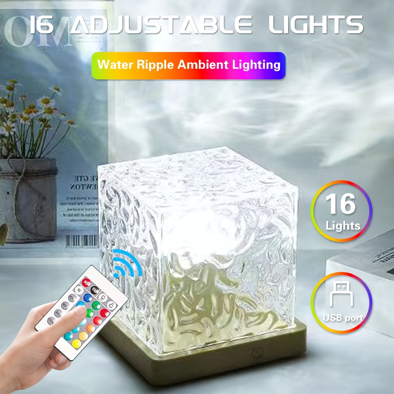 OceanWave - LED Night Light with 16 Colors and Wave Effect