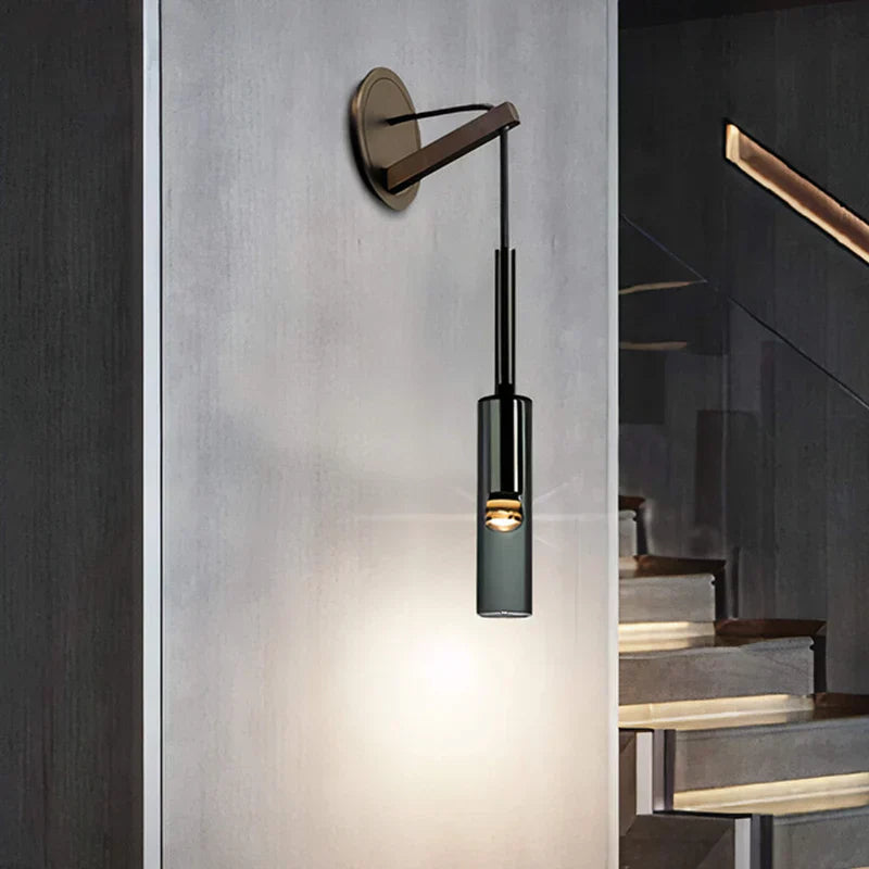 Smoky Sun – Scandinavian Wall Lamp with Smoked Glass