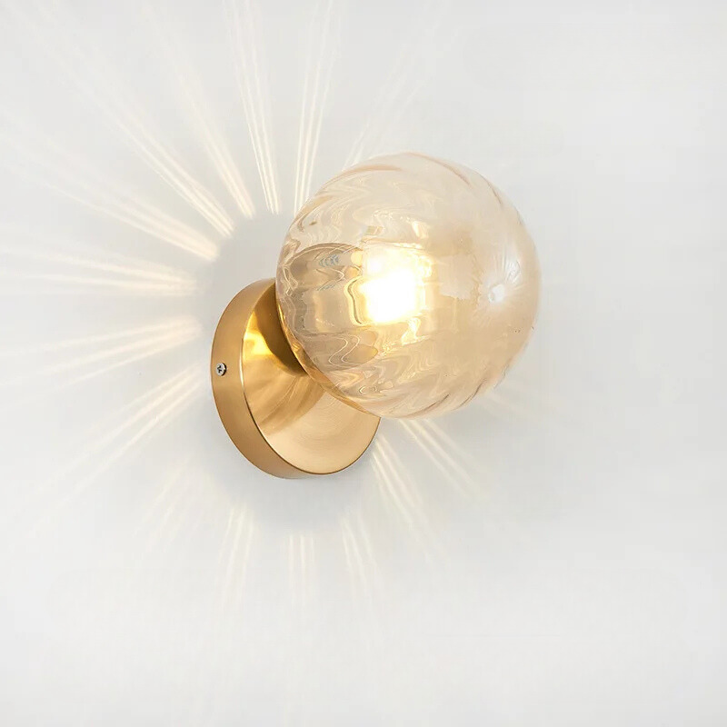 GleamGold - Luxurious Golden Wall Lamp with Glass