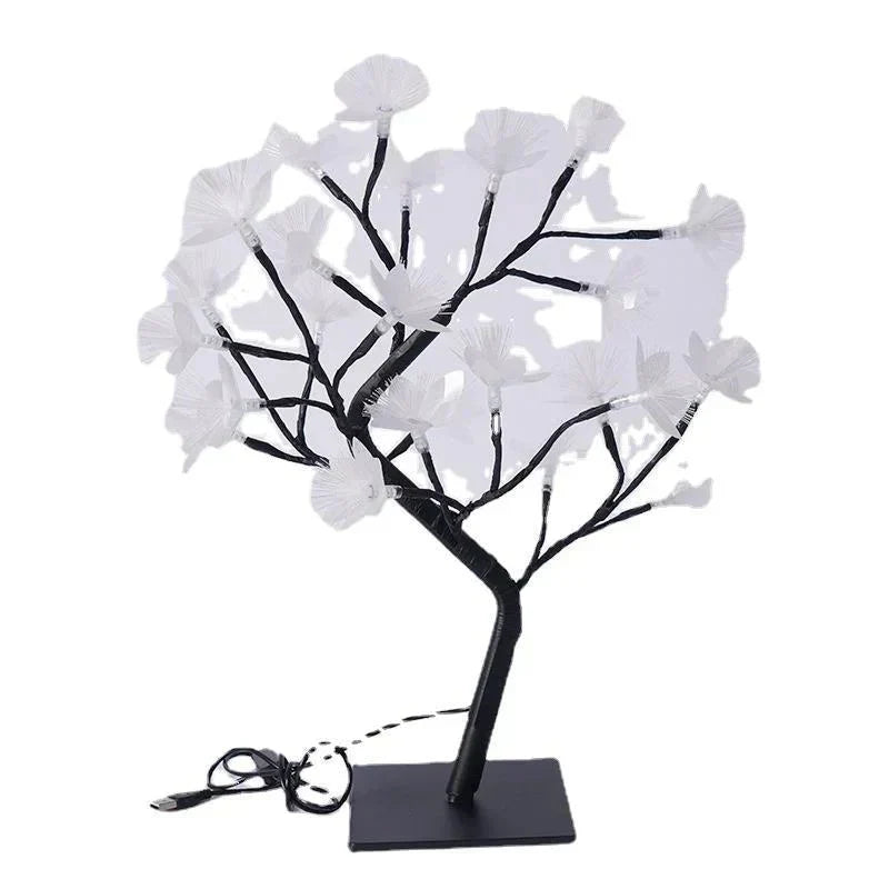 BonsaiGlow Table Lamp - Captivating Fiber Optic Rose Lamp