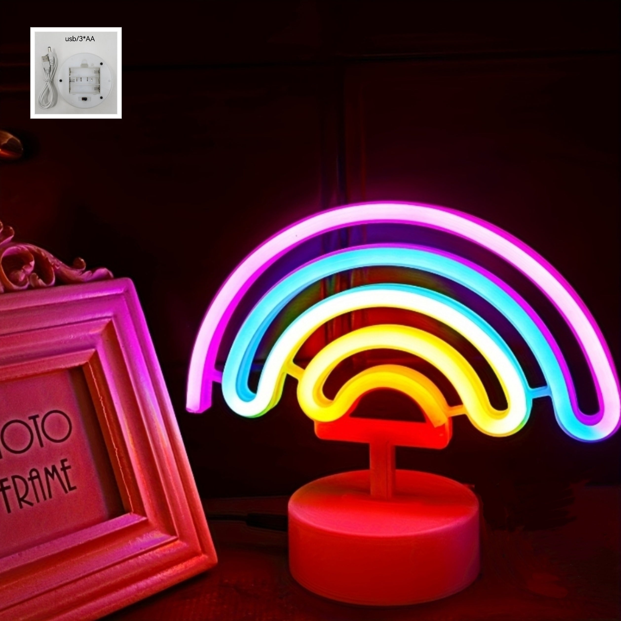 RainbowGlow – Modern Neon Rainbow with Design Foot