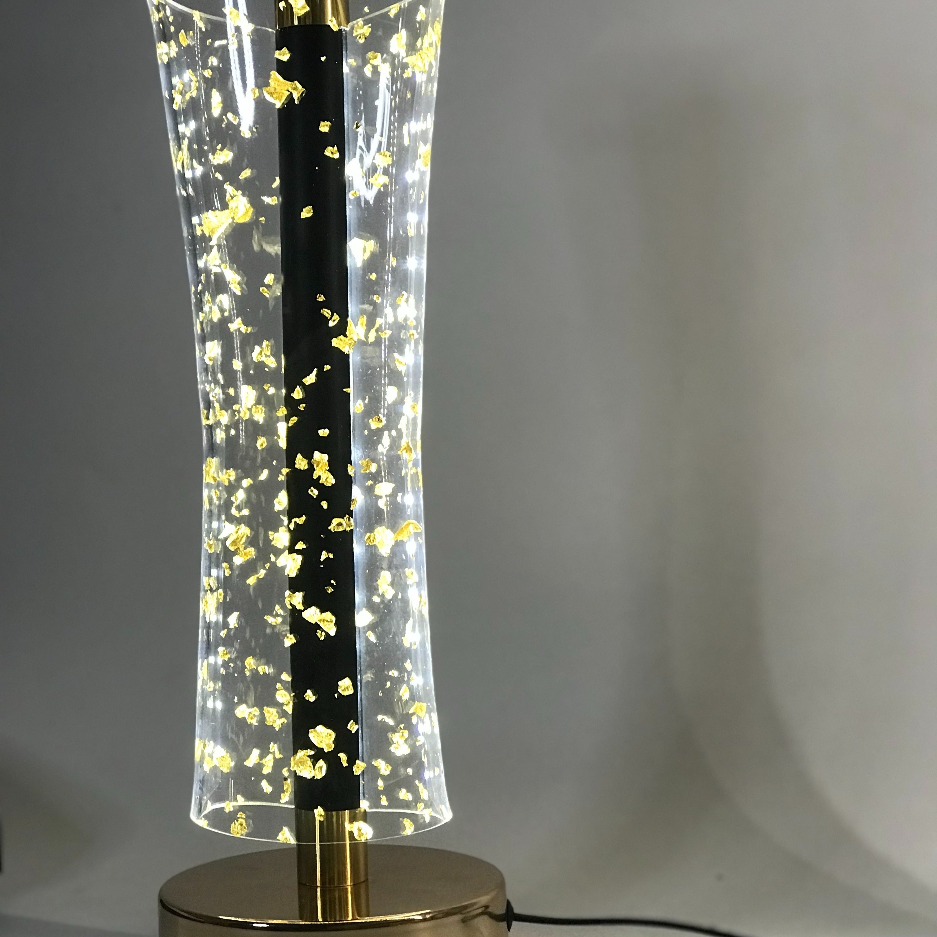 RadiantGlow Lamp - Luxurious Acrylic Table Lamp with Golden Accents