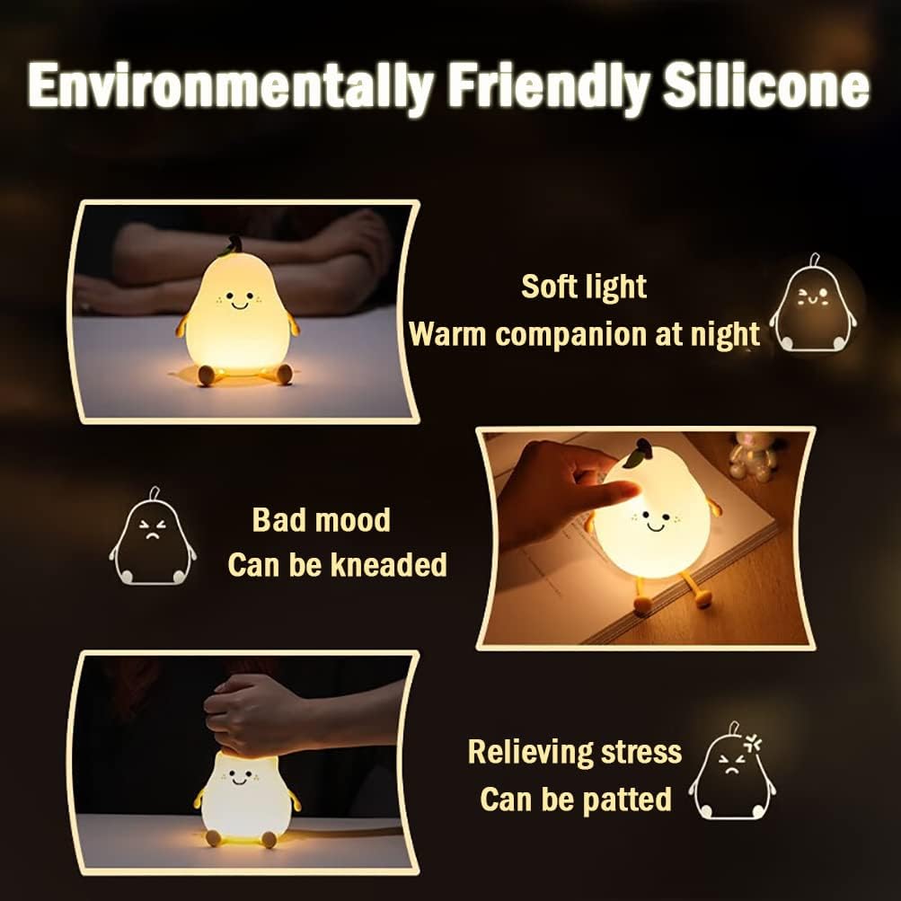 Chic PearGlow Night Light with USB Charger and Warm White Light
