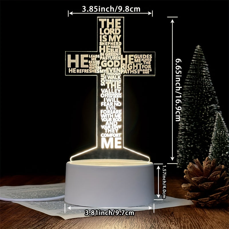 CrossGlow - 3D LED Night Light in Acrylic with USB