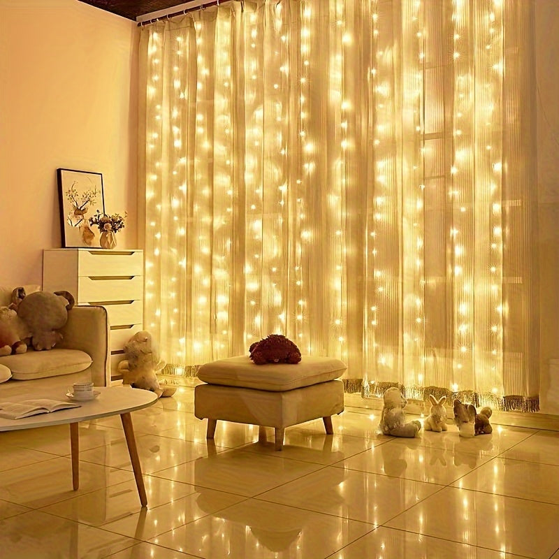 LuxeGlow – USB LED Curtain Lights for Parties